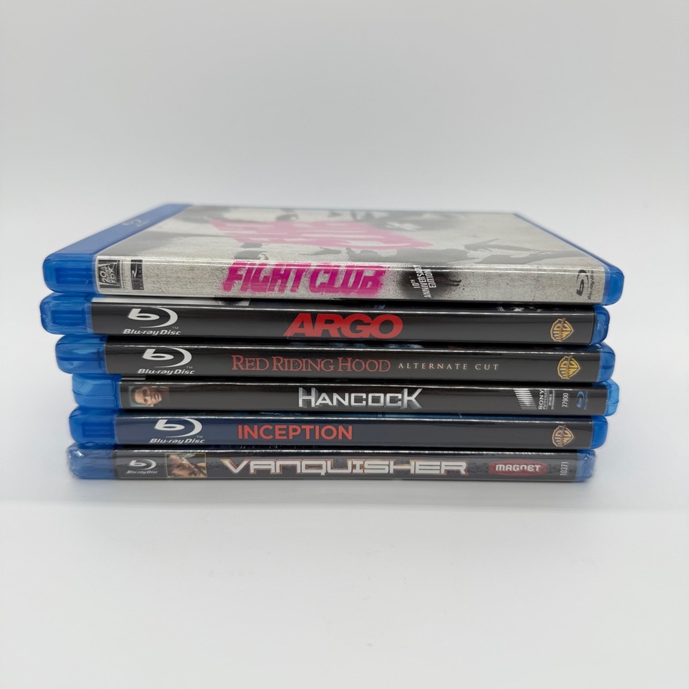 Lot of 6 Blu-ray Home Movie Set Collection Fight Club Hancock Inception Argo